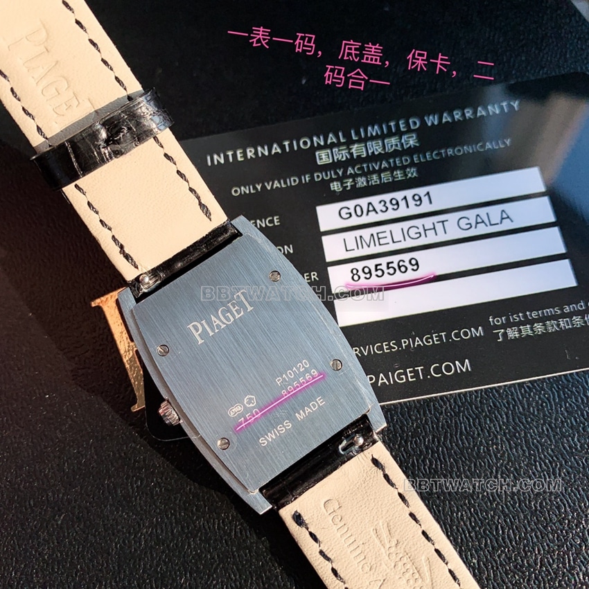 原单伯爵超A高仿黑盘钻圈黑色皮带款G0A39191背面实拍图