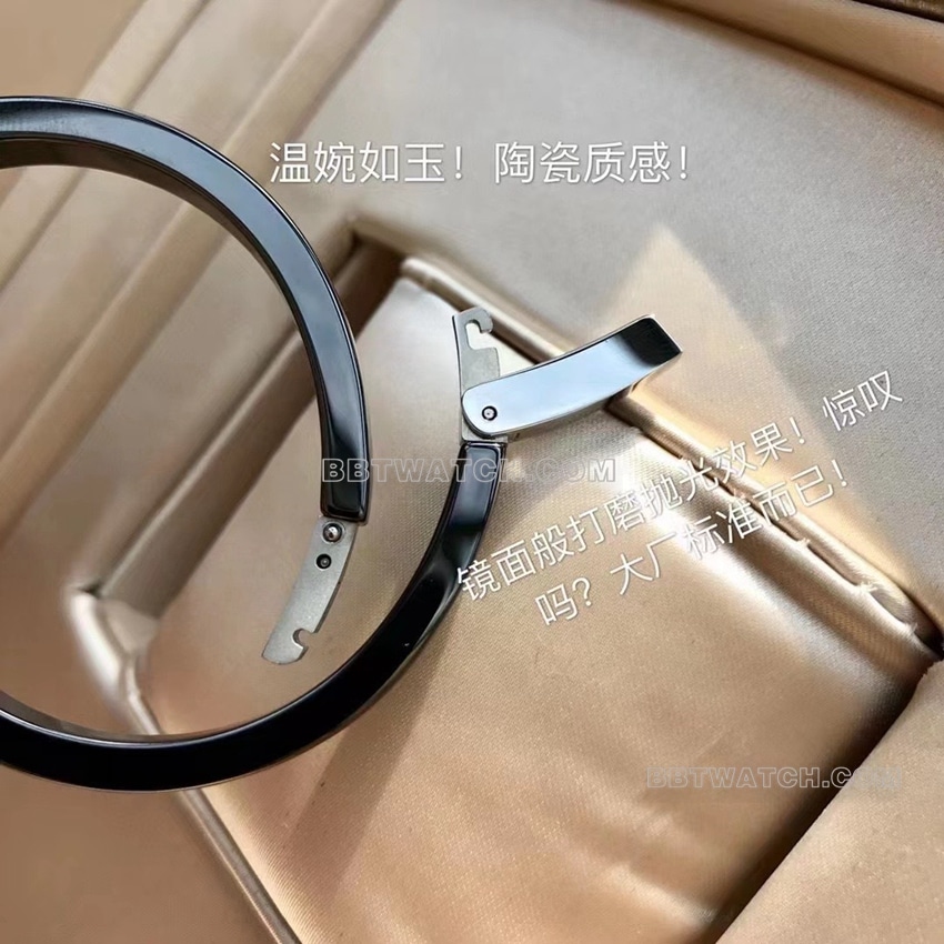 原单宝格丽顶级一比一精仿白黑盘陶瓷款10208表扣实拍图