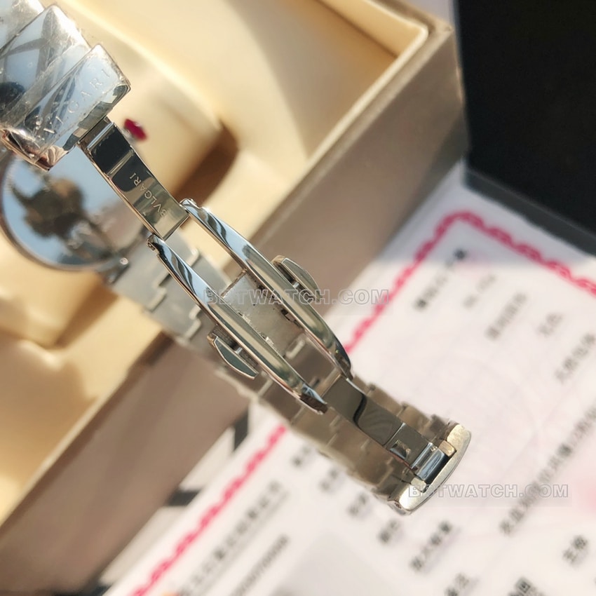 原单宝格丽顶级一比一精仿黑盘钢带款102951表扣实拍图