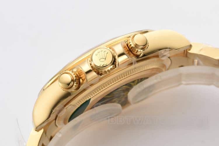 Clean劳力士迪通拿超A高仿金盘4131钢带款126508侧面实拍图