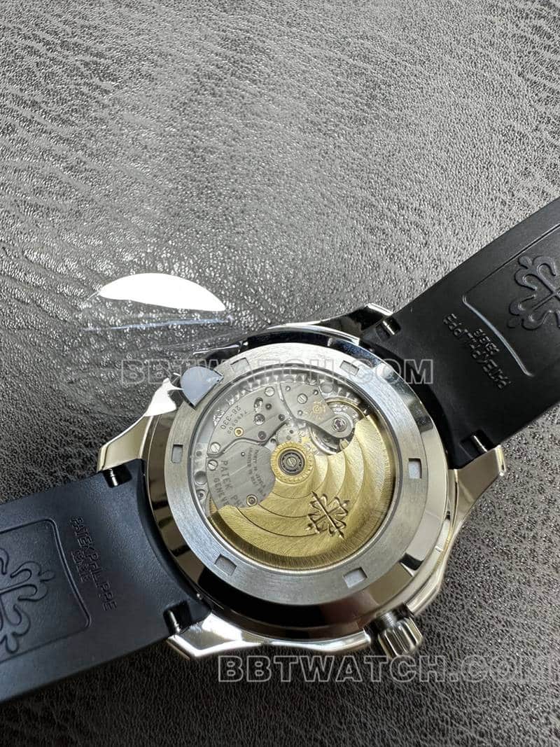 3K厂百达翡丽AQUANAUT顶级复刻手雷黑盘5167A背面实拍图