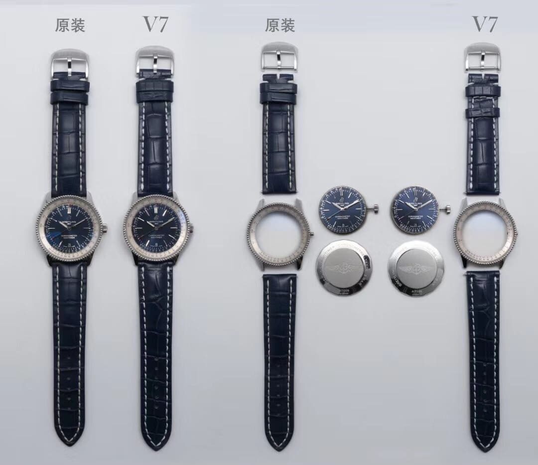 V7厂百年灵顶级复刻手表航空计时蓝盘A173262真假对比评测外观实拍图