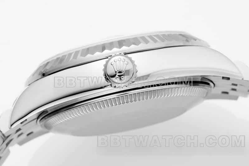 ARF厂劳力士日志一比一超A高仿黑盘31mm五格链节278274侧面实拍图