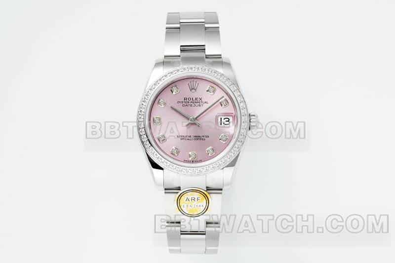 ARF factory Rolex log top one to one high imitation powder disc diamond ring 31mm three compartment link 278289 front real picture