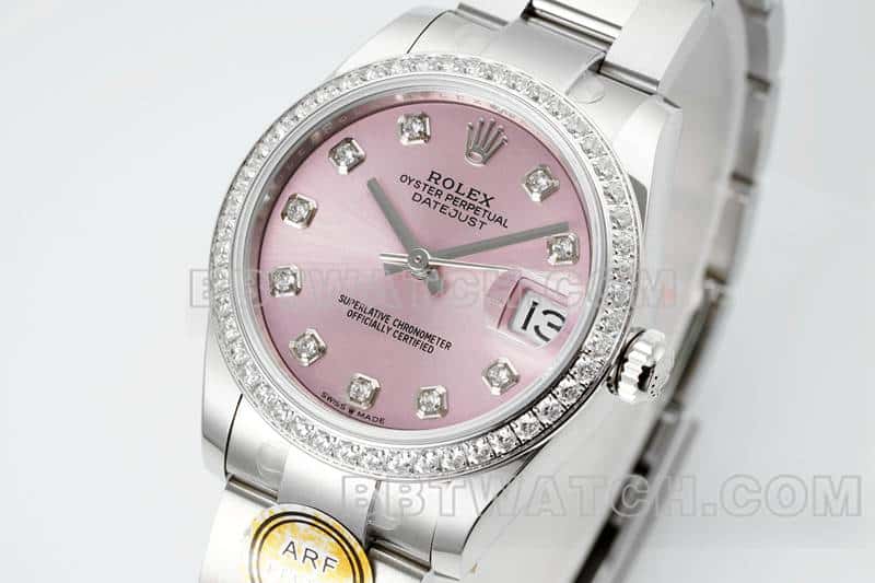 ARF factory Rolex log top one to one high imitation powder disc diamond ring 31mm three compartment link 278289 front real picture