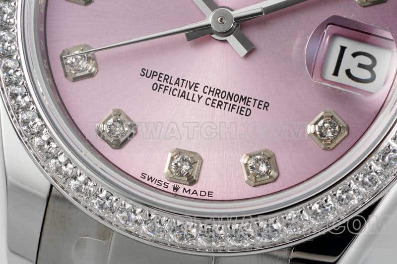 ARF factory Rolex log top one to one high imitation powder disc diamond ring 31mm three compartment link 278289 front real picture