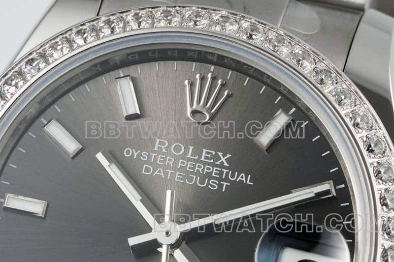 ARF厂劳力士日志一比一超A高仿黑盘钻圈31mm三格链节278289正面实拍图