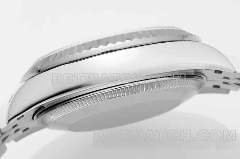 ARF厂劳力士日志超A高仿蓝盘罗马数字31mm五格链节278274侧面实拍图