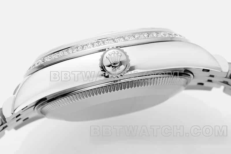 ARF Fabrik Rolex log top eins zu eins Nachahmung Perlmutt Scheibe Diamantring 31mm fünf Fach Link 278384 Seite aktuelles Foto