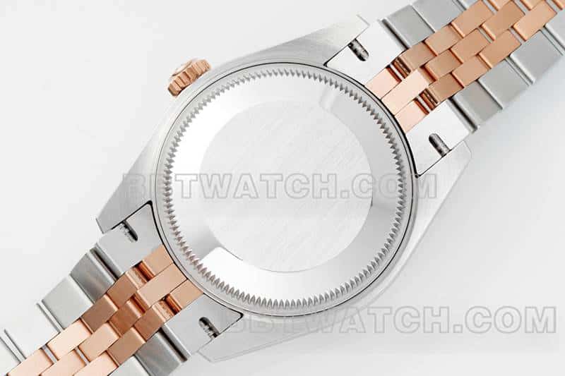 ARF厂劳力士日志一比一顶级复刻棕盘钻圈31mm间金五格链节278381背面实拍图