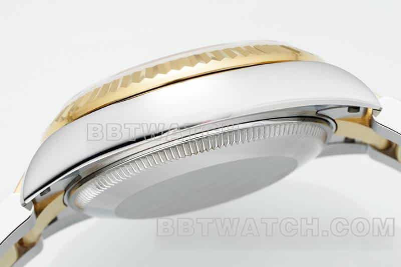 ARF厂劳力士日志一比一顶级复刻绿盘31mm间金三格链节278273侧面实拍图