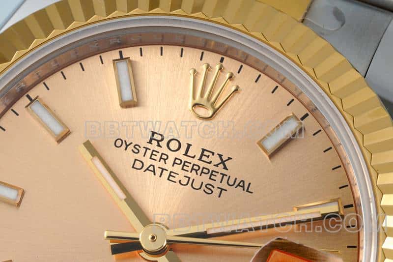 ARF厂劳力士日志顶级一比一高仿金盘31mm间金三格链节278273正面实拍图