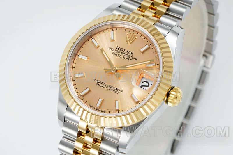 ARF厂劳力士日志顶级复刻金盘31mm间金五格链节278273正面实拍图