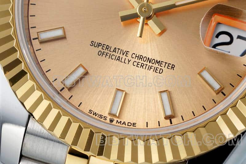 ARF厂劳力士日志顶级复刻金盘31mm间金五格链节278273正面实拍图