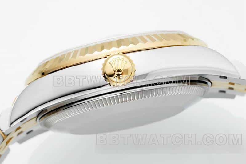 ARF厂劳力士日志顶级复刻金盘31mm间金五格链节278273侧面实拍图