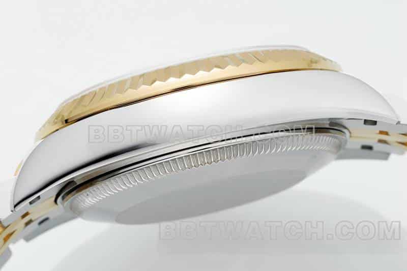 ARF厂劳力士日志一比一超A高仿绿盘31mm间金五格链节278273侧面实拍图