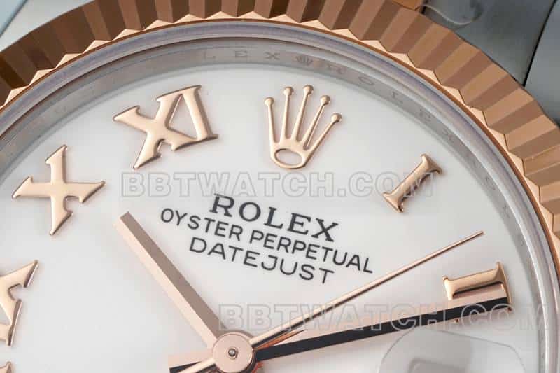 ARF厂劳力士日志超A高仿白盘31mm间金三格链节278271正面实拍图