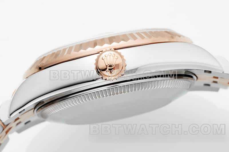 ARF厂劳力士日志顶级复刻贝母盘31mm间金五格链节278271侧面实拍图