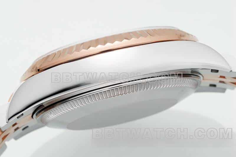 ARF厂劳力士日志顶级复刻贝母盘31mm间金五格链节278271侧面实拍图