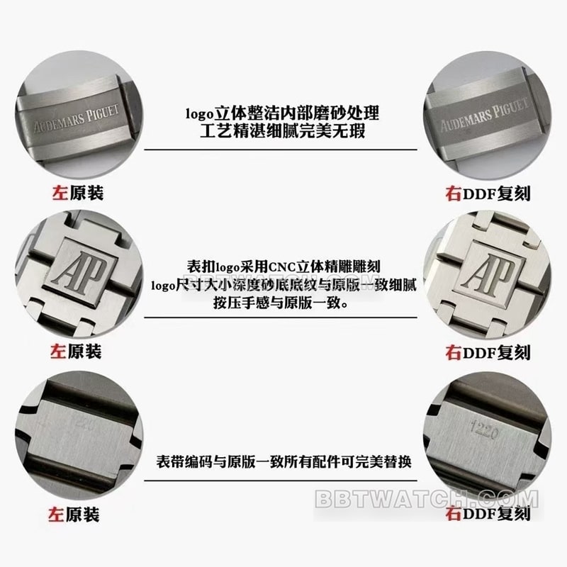 DDF爱彼顶级复刻手表皇家橡树15510对比正品区别