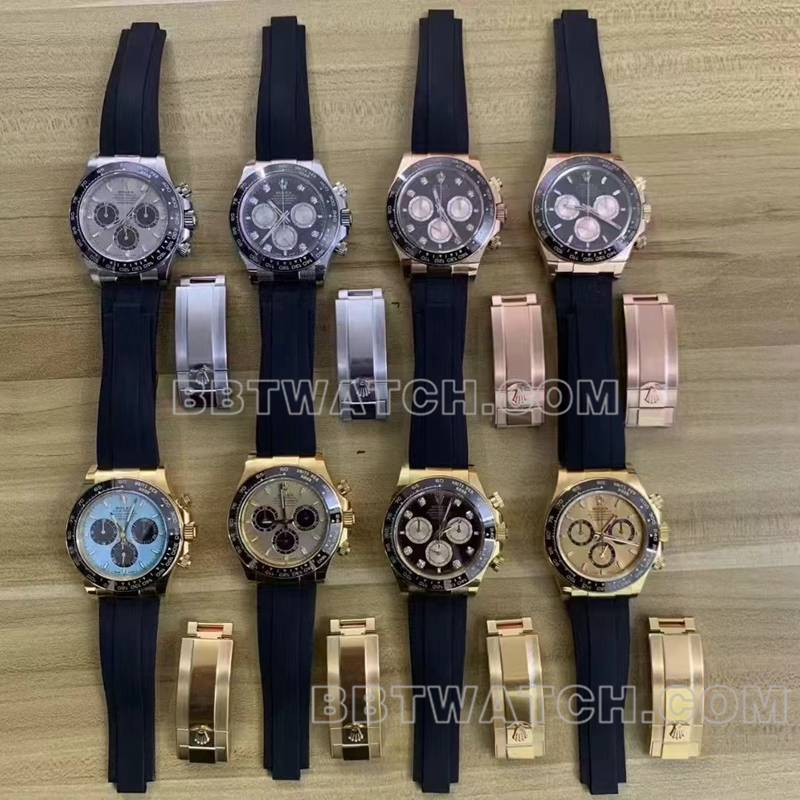 劳力士最优复刻手表ARF厂迪通拿4131橡胶款重量正面实拍图