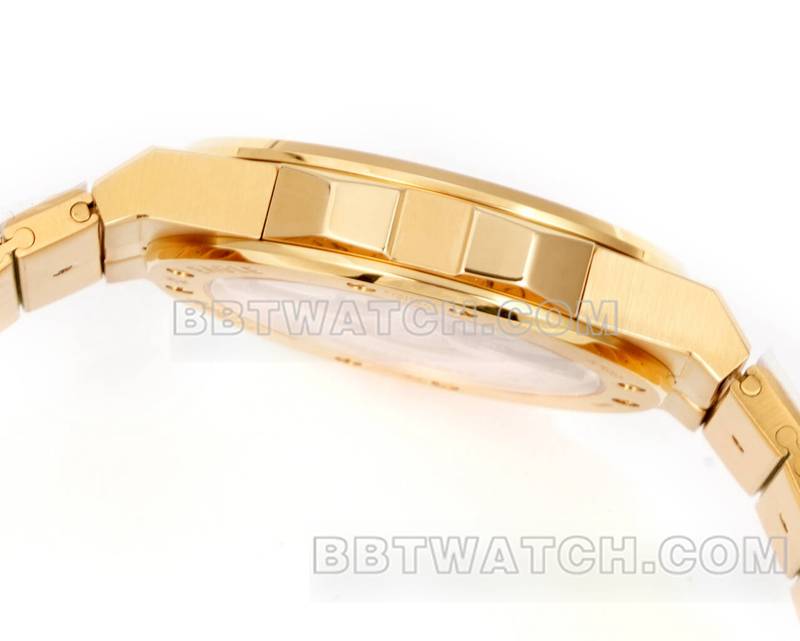 Chopard top replica watches GH factory snow mountain proud wing gold plate purple gem diamond ring gold steel belt models side actual photo