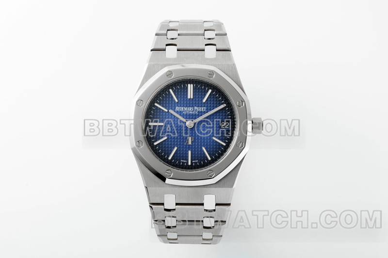 爱彼最优复刻手表ZF厂皇家橡树蓝盘2121机芯钛金属15202正面实拍图