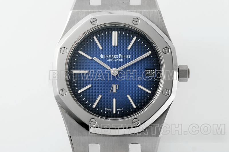 爱彼最优复刻手表ZF厂皇家橡树蓝盘2121机芯钛金属15202正面实拍图