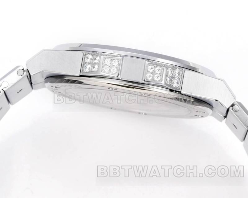 萧邦1:1复刻手表GH厂雪山傲翼41mm密镶钻钢带款侧面实拍图