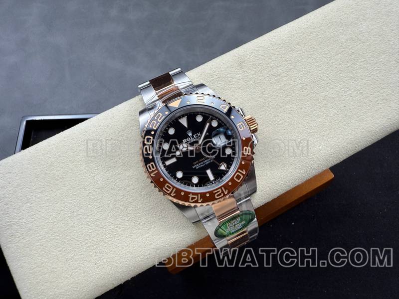 劳力士超级克隆手表ARF厂格林尼治GMT沙士圈3285机芯正面实拍图