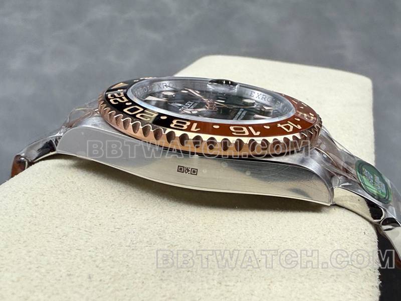 劳力士超级克隆手表ARF厂格林尼治GMT沙士圈3285机芯侧面实拍图