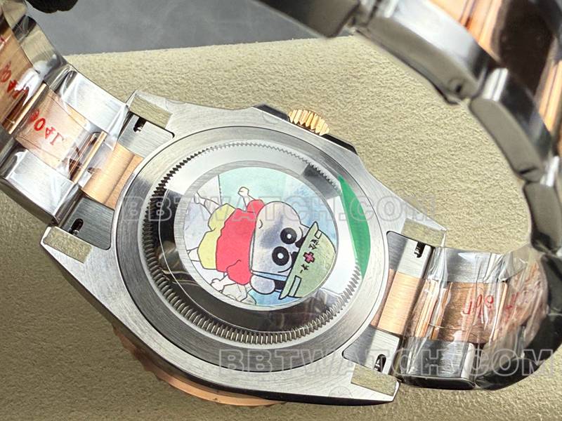 劳力士超级克隆手表ARF厂格林尼治GMT沙士圈3285机芯背面实拍图