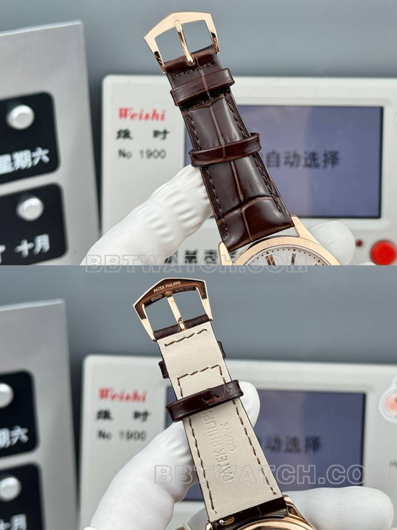 Patek Philippe Super Clone Watch SDF Factory Classic White Plate Rose Gold Case 39mm Belt Model Buckle Actual Picture
