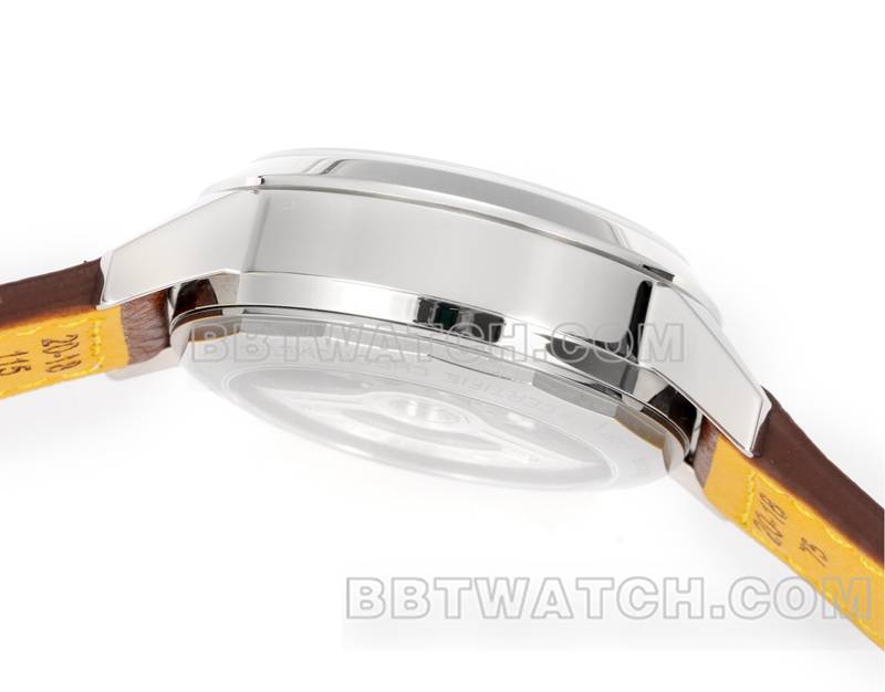 百年灵最优复刻手表BLS厂越洋红棕盘41mm计时7750机芯皮带款侧面实拍图