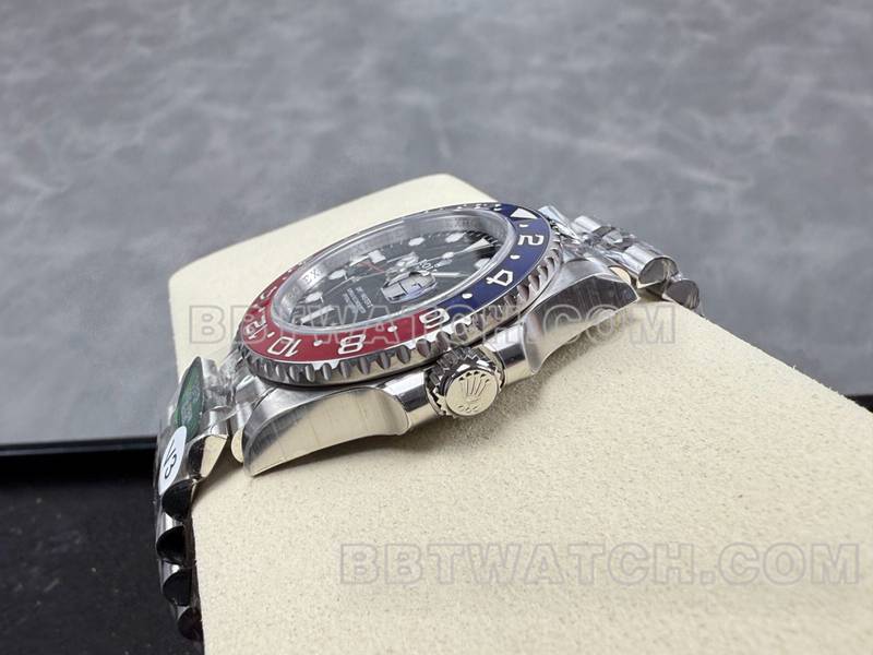 劳力士1:1复刻手表ARF厂格林尼治GMT可乐圈3285机芯侧面实拍图