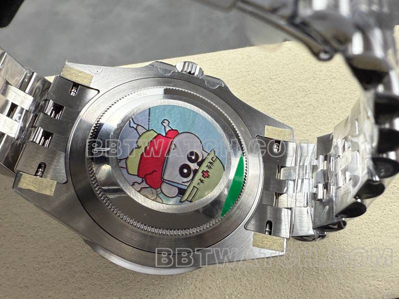 劳力士1:1复刻手表ARF厂格林尼治GMT可乐圈3285机芯背面实拍图