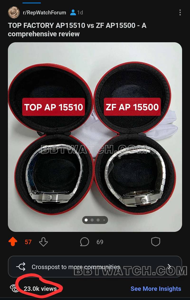 TOP et ZF factory Patek Philippe top réplique montres disque bleu 15510 comparer différence authentique