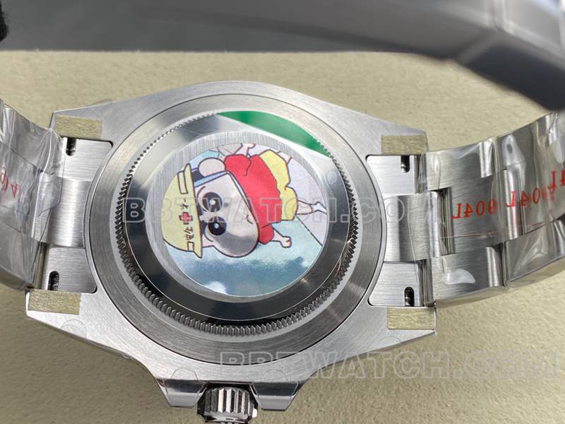 劳力士超级克隆手表ARF厂格林尼治GMT国米圈3285三格链节背面实拍图