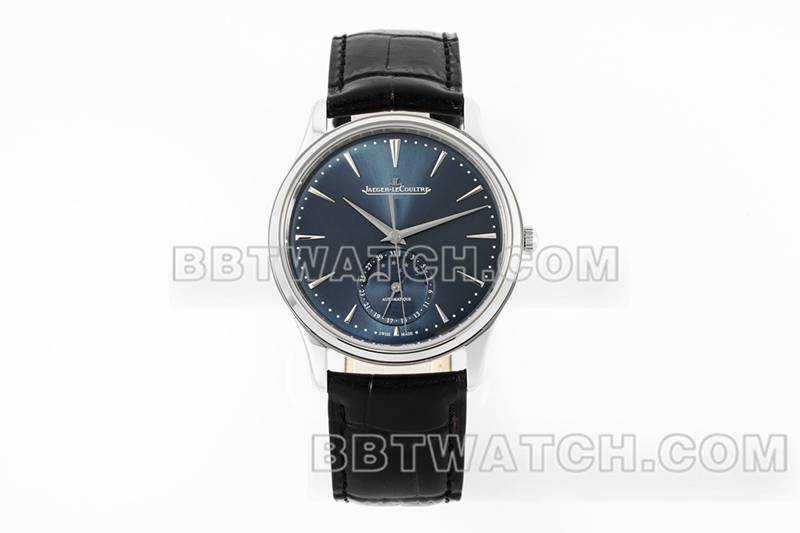 积家最优复刻手表ZF厂大师39mm蓝盘月相925机芯皮带款正面实拍图