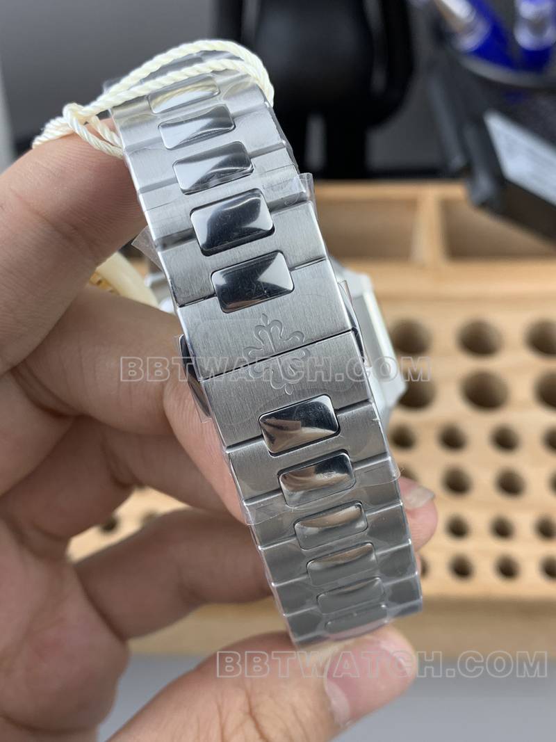 百达翡丽超级克隆手表PPF厂Cubitus黑盘45MM钢带款5821表带实拍图