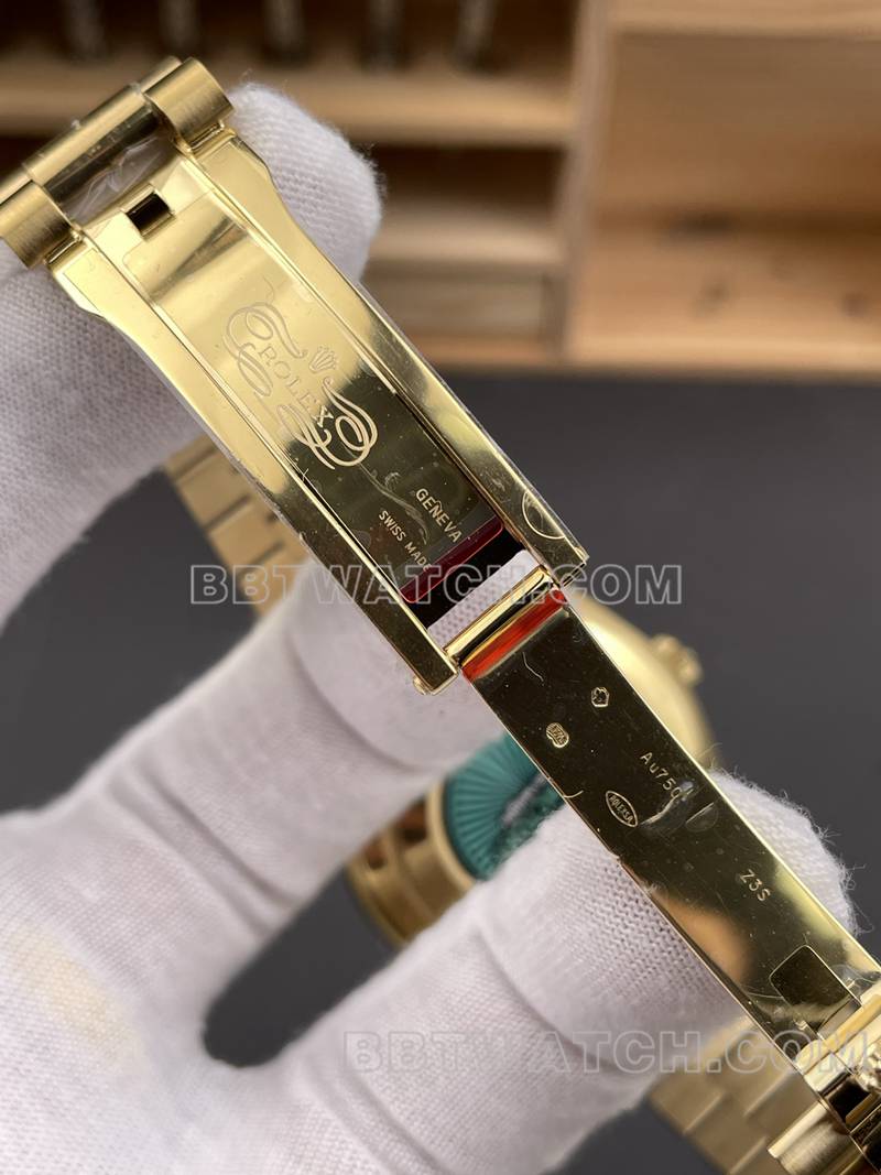 Rolex top replica watches RC factory week calendar 40mm silver plate 3255 gold steel belt models buckle real picture