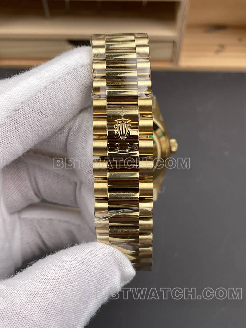 Rolex top replica watches RC factory week calendar 40mm silver plate 3255 gold steel band models strap real picture