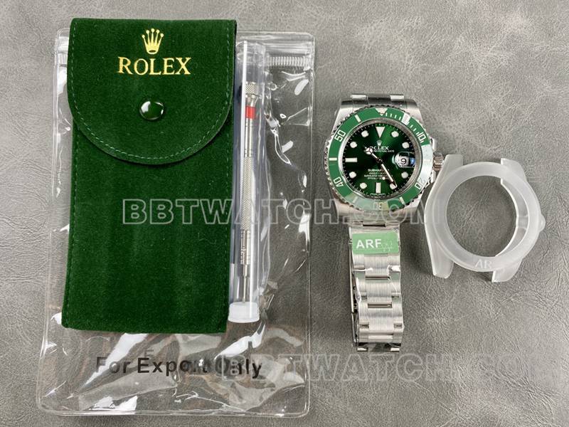劳力士顶级复刻手表ARF厂潜航者40mm绿水鬼3135机芯116610正面实拍图