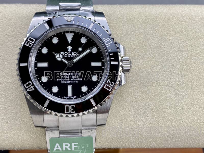 劳力士最优复刻手表ARF厂潜航者40mm黑水鬼3135机芯116610正面实拍图