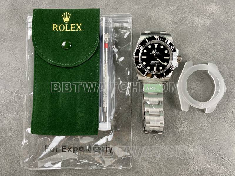 劳力士最优复刻手表ARF厂潜航者40mm黑水鬼3135机芯116610正面实拍图