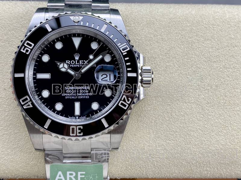 劳力士1:1复刻手表ARF厂潜航者41mm黑水鬼3235机芯126610正面实拍图