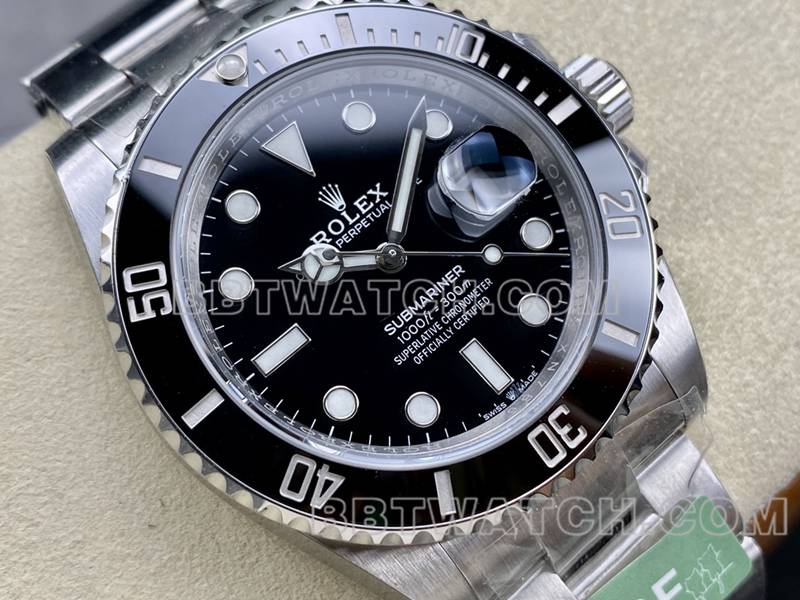 劳力士1:1复刻手表ARF厂潜航者41mm黑水鬼3235机芯126610正面实拍图