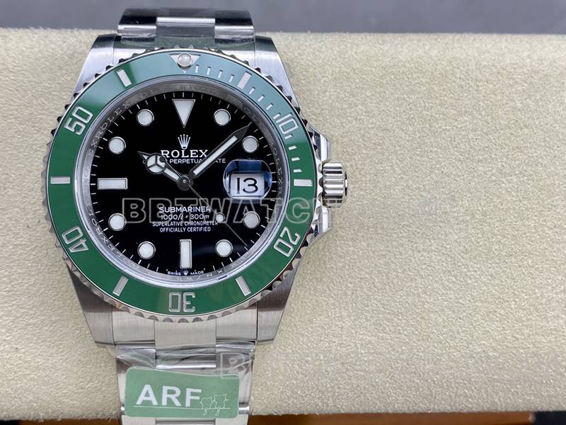 劳力士超级克隆手表ARF厂潜航者41mm绿水鬼3235机芯126610正面实拍图