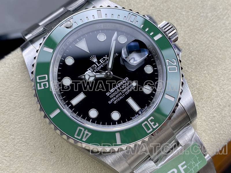 劳力士超级克隆手表ARF厂潜航者41mm绿水鬼3235机芯126610正面实拍图