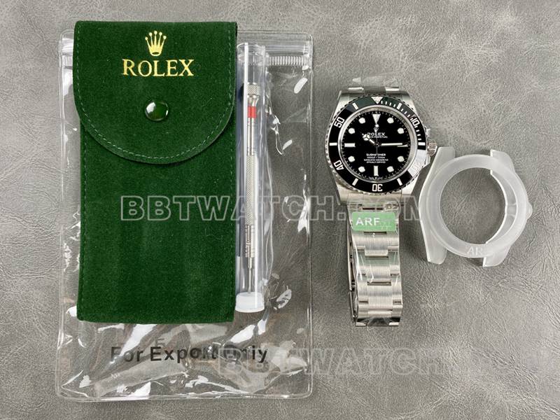 劳力士最佳复刻手表ARF厂潜航者41mm无历黑水鬼3230机芯正面实拍图